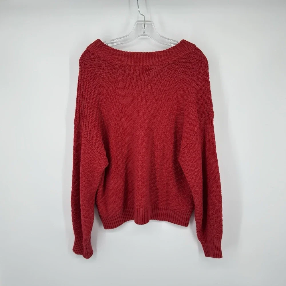 Universal Thread Red‎ Textured Knit Sweater XXL Oversized Chunky Cozy Crewneck